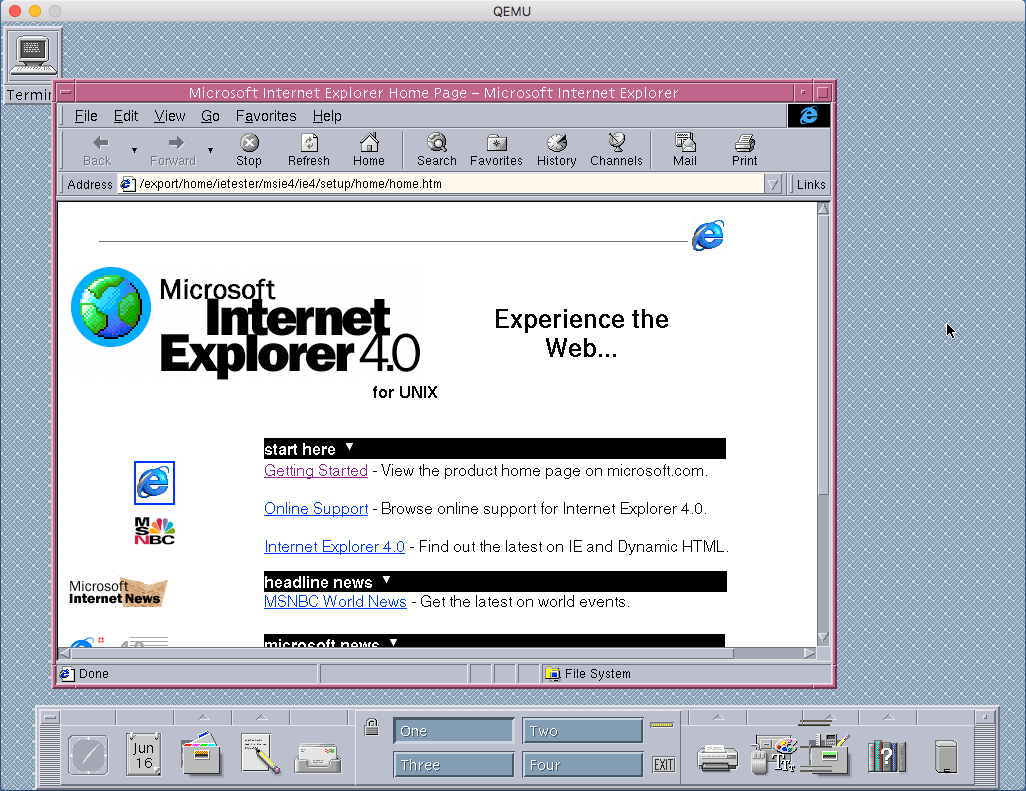 Internet Explorer 4.0 for Unix (Solaris) (1998)